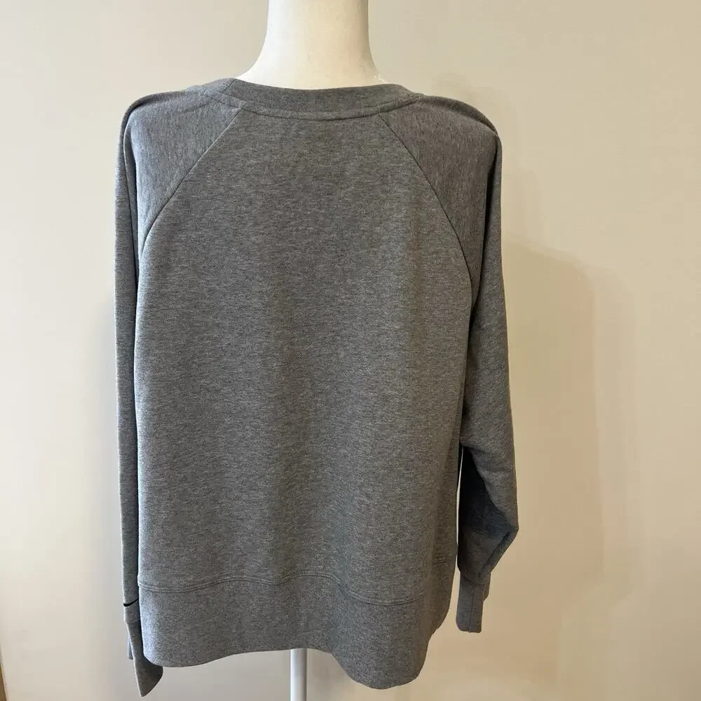 NIKE DRI FIT TRAINING‎ PULLOVER SWEATSHIRT - GREY AO2279-091 WOMEN PLUS SIZE 2X
